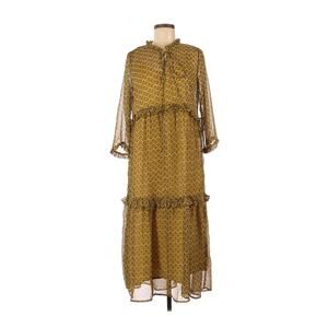 New YAS Women's Dress Size L Chiffon Ruffle Boho Festival Couture Flowing Midi